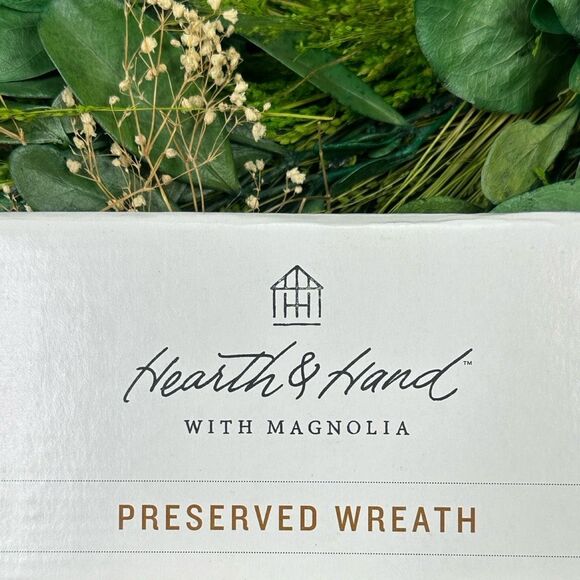 Hearth & Hand with Magnolia 21” Preserved Mix Leaf & Grass Spring Wreath - Picture 4 of 4